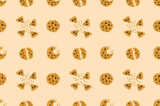 Seamless Cookie Pattern with Chocolate Chip Design vector
