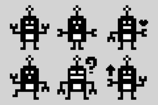 conjunto o grupo de ai robótico robot automatización máquina aprendizaje 8 poco. vector