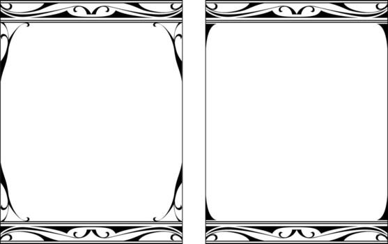 frame collection frames black on a white background, ardeco vector