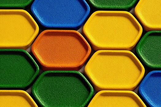 Colorful hexagonal tiles photo