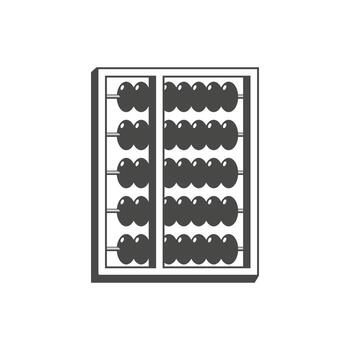 Vintage abacus with circular beads and rectangular frame.traditional counting frame for arithmetic vector