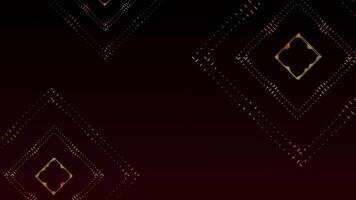 abstrait numérique Contexte avec embrasé à pois diamant formes dans orange, jaune, et rouge tons sur une foncé pente toile de fond video