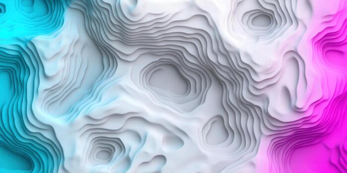 A colorful abstract topographic map with a sense of depth and dimension. photo