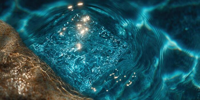 A captivating abstract of glistening water, with mesmerizing light effects and textures. photo