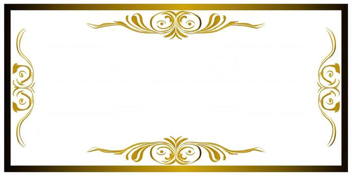 An elegant golden frame with floral design on a white background, ideal for various applications. photo
