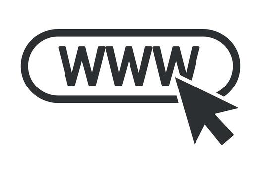 WWW Icon Illustration Representing World Wide Web Access and Internet Connectivity in Black vector