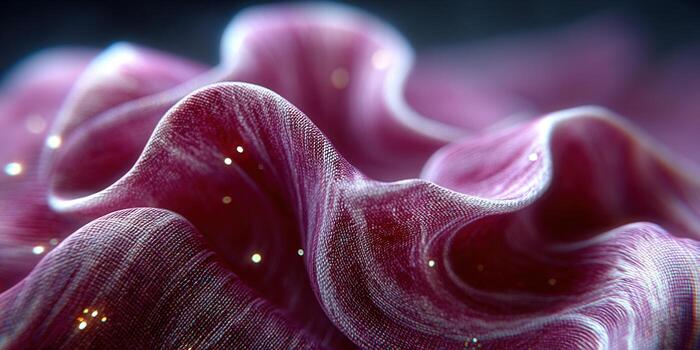 This image presents an abstract composition of flowing fabric, beautifully lit with particles, creating a visually stunning effect. photo