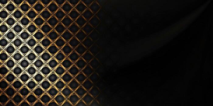 A luxurious gold diamond pattern on a black background for an elegant design. photo