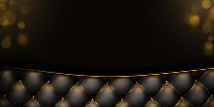 Elegant dark leather background with gold detailing, perfect for high-end concepts and designs. photo