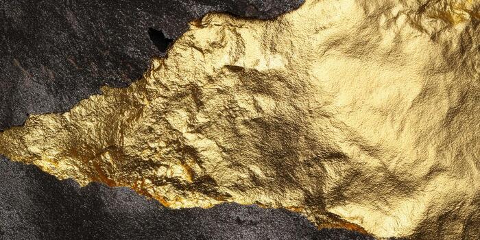 A stunning abstract image featuring a rich, gold texture against a dark background. photo