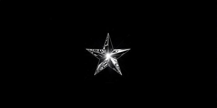 A luminous star shines brilliantly against a deep black background, creating a striking visual. photo