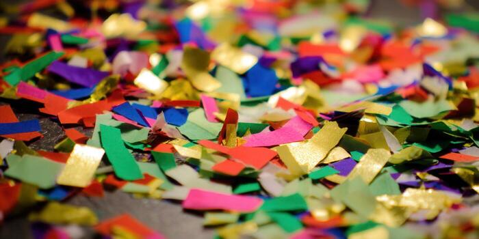 Vibrant confetti creates a joyful and festive background with bright colors and texture. photo