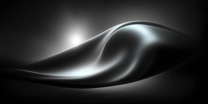 This image features an abstract design with flowing, dark shapes and smooth, glossy textures. photo