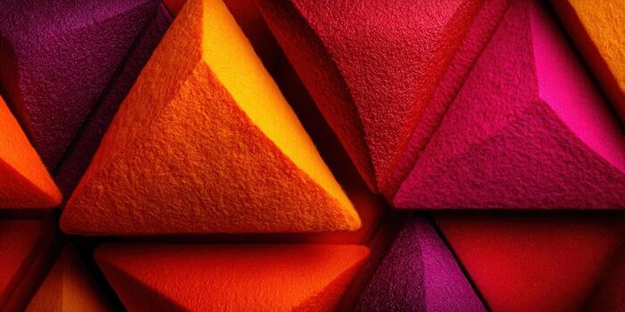 Colorful pyramid shapes create an engaging and visually appealing abstract pattern. photo