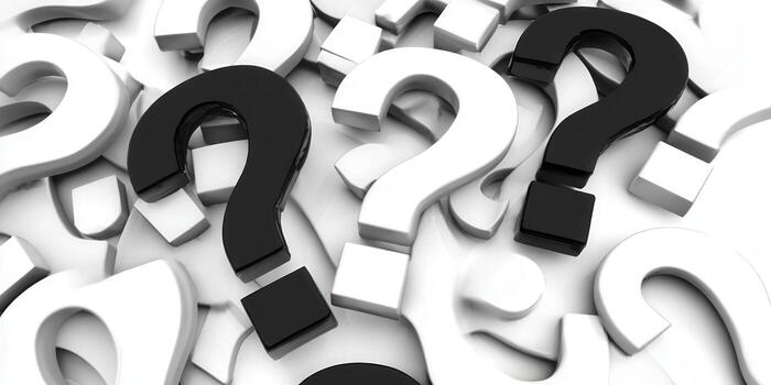 Question marks of different colors create a visual representation of questions and thoughts. photo