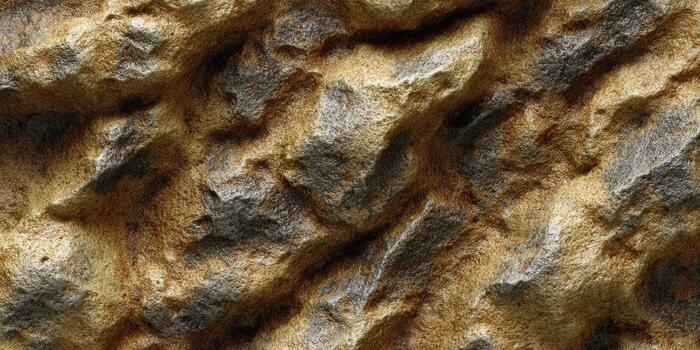 This abstract texture showcases a close-up of a rugged surface with shades of brown, gold, and gray. photo
