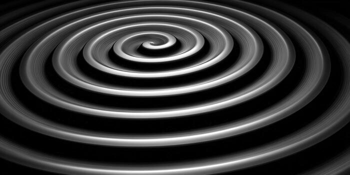 An abstract spiral pattern in black and white, creating a mesmerizing visual effect. photo