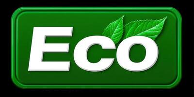 el palabra 'Ecológico' es desplegado con verde hojas, representando ambiental temas y sostenibilidad. foto