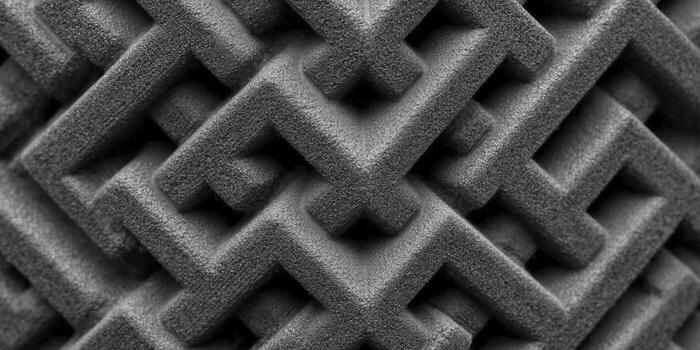 Intricate gray geometric pattern with detailed textures, creating a compelling visual. photo