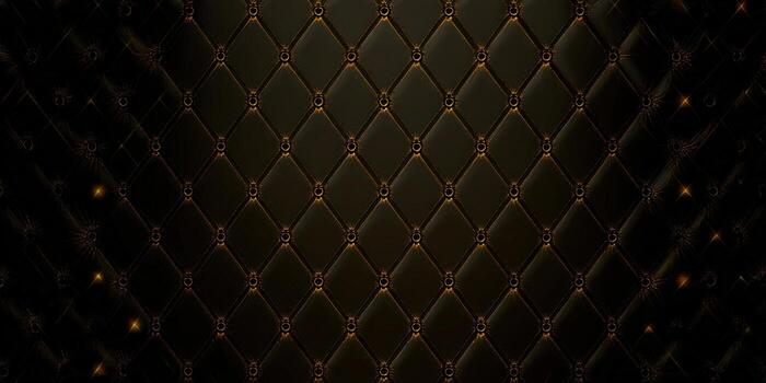Luxurious black leather background with golden diamond pattern for a classy design. photo