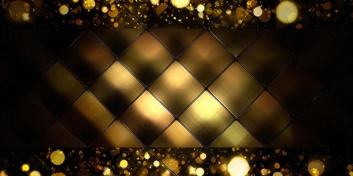 A stunning gold geometric backdrop with bokeh effects, ideal for elegant designs and celebrations. photo