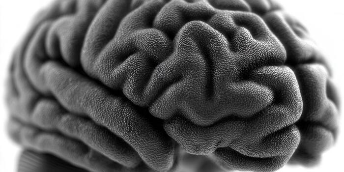 Detailed grayscale image of a human brain, perfect for scientific and educational use. photo