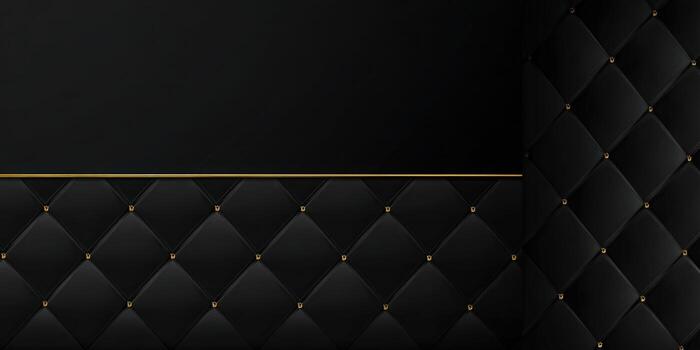 A luxurious black diamond pattern background with gold accents and a stylish, modern feel. photo