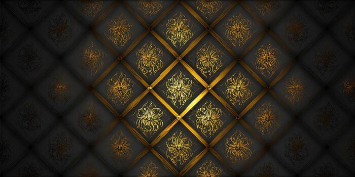 A sophisticated gold and dark gray design creates a luxurious pattern background. photo