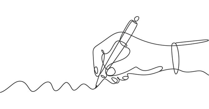 Continuous Line Drawing Hand Writing Pen Creating Text Stroke vector