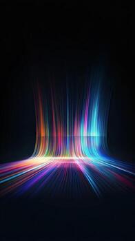 Abstract light trails on black background image photo