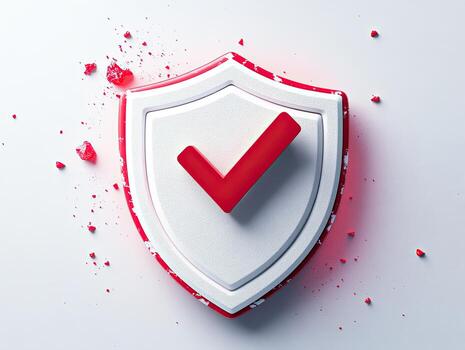 un rojo cheque marca en un blanco proteger foto