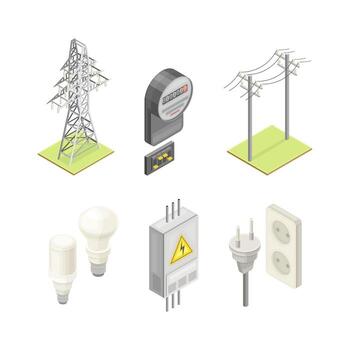 Electrical components and utilities illustration vector