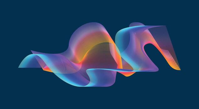 Blend Wavy Curved Abstract Design Background Blue Colorful Gradient Illustration vector