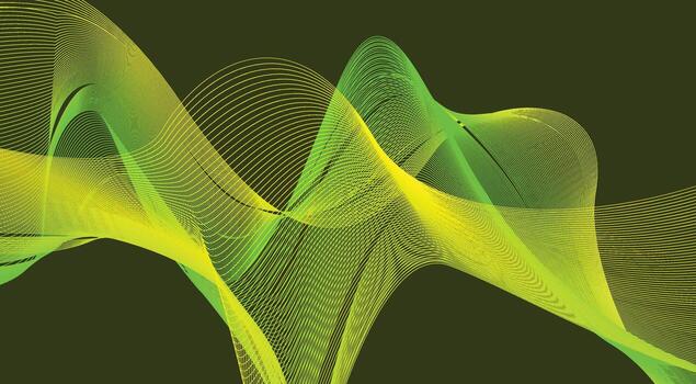 Blend Wavy Background Green Gradient Curved Abstract Design Illustration vector