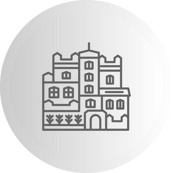 castillo edificio estructurado ux símbolo diseño vector