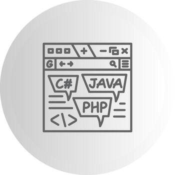 Coding Language Compact Design Glyph Asset vector