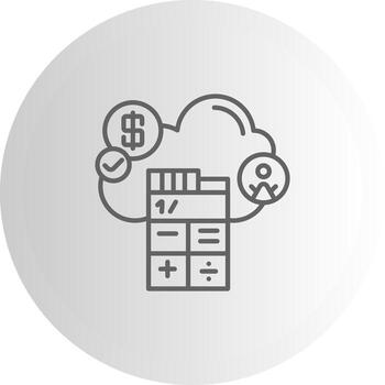 Cloud Computing Calculate Concise Visual Representation Asset vector