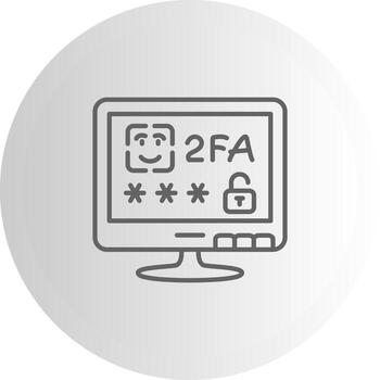 Two Factor Authentication App Focused Design Graphic vector