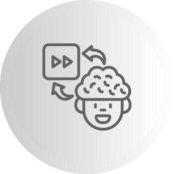 Brain Fastforward Clean Web Symbol Graphic vector