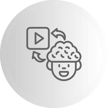 Brain Play button Abstract UI Element Design vector