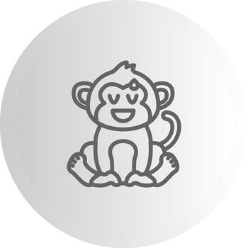 Monkey Relieved Line Art Sketch Illustration vector