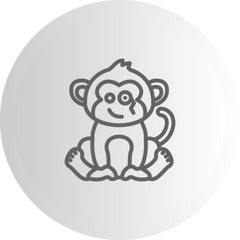 Monocle Monkey Minimal Line Feature Graphic vector