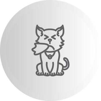 Sneezing Cat Wireframe Line Mark Illustration vector