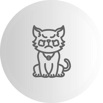 Steaming Cat Sharp Glyph Illustration vector