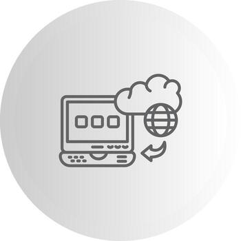 Cloud Computing Platform Outline Style Element Layout vector