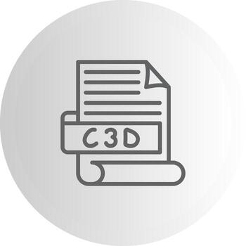C3D Sharp Glyph Illustration vector