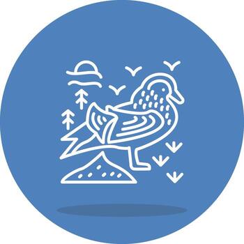 Mandarin Duck Streamlined Web Graphic Design vector