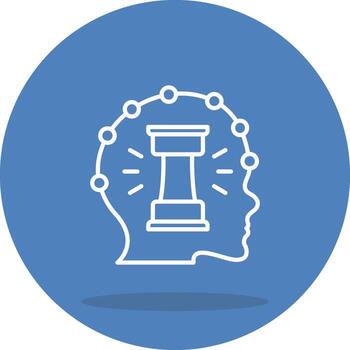 Chess Thinking Sharp Line Art Drawing vector