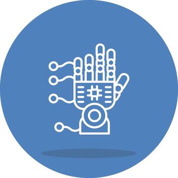 Robotic Hand Stylized Flat Design Shape vector