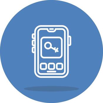 Mobile Key Simplified Graphic Design Form vector